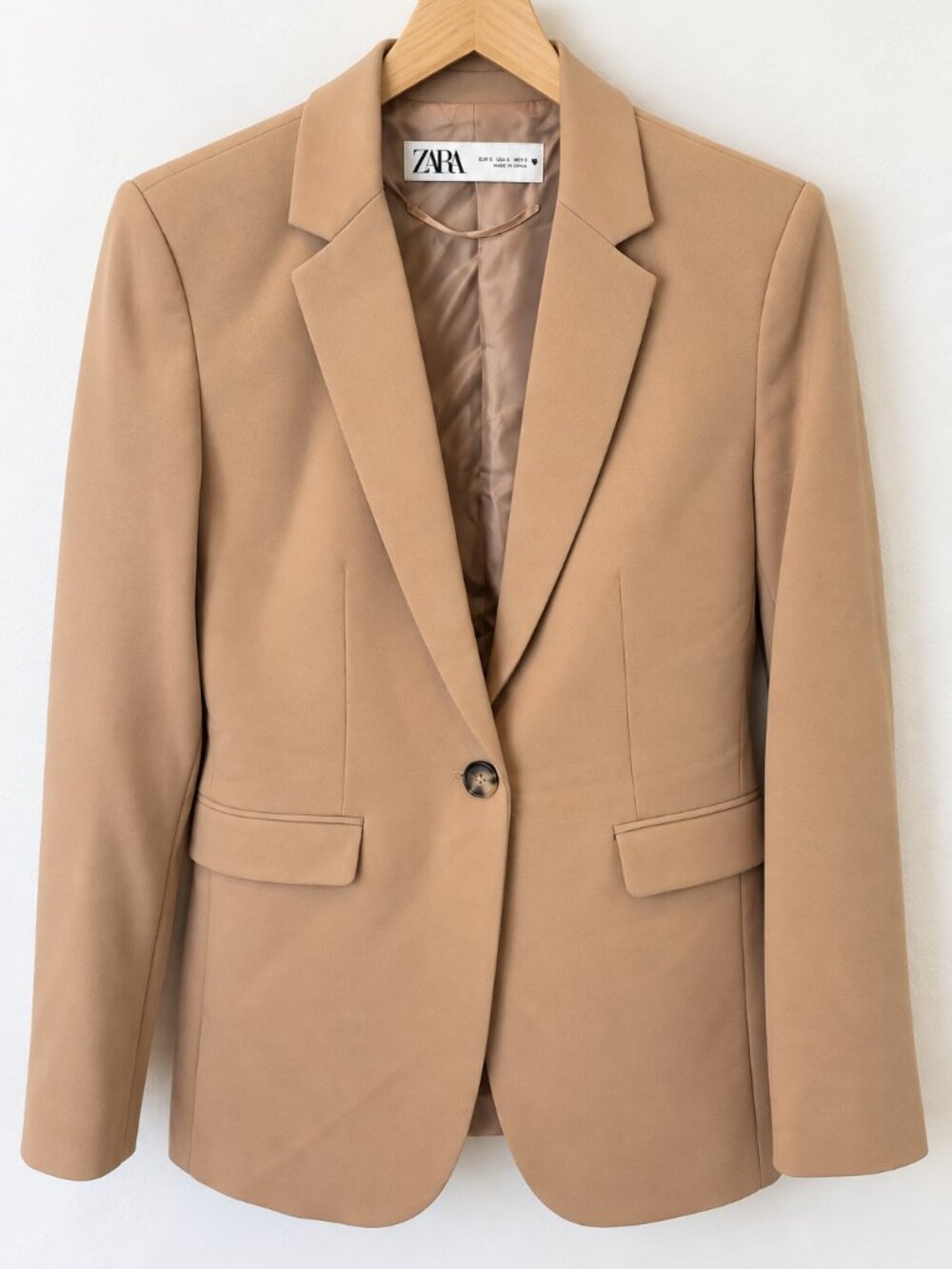 ZARA Tan Blazer | Size Small | Classic One-Button